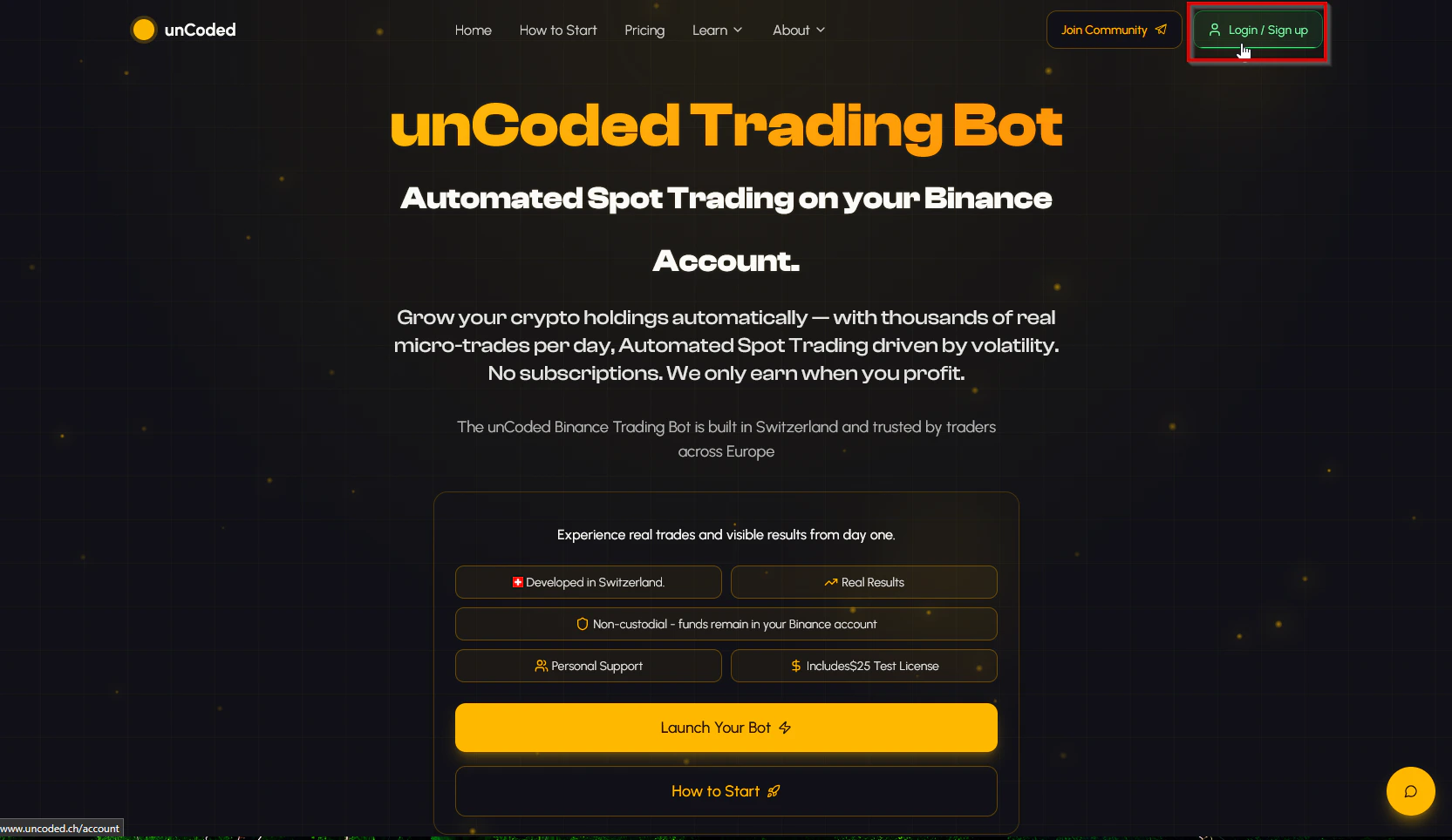 unCoded Homepage - Login