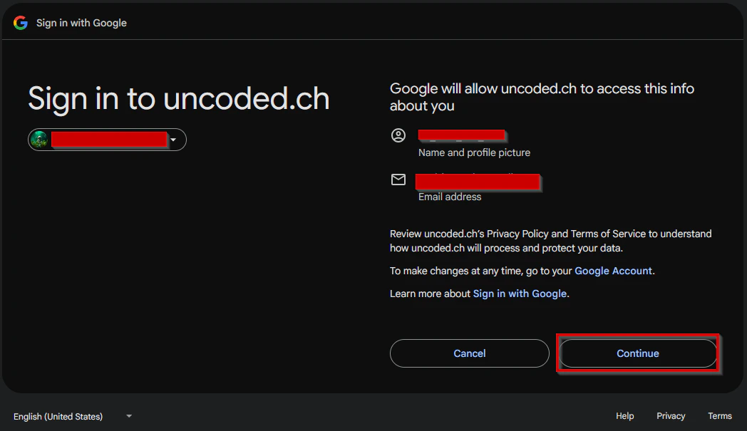 Google Login unCoded