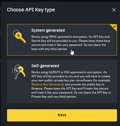 Binance API Creation