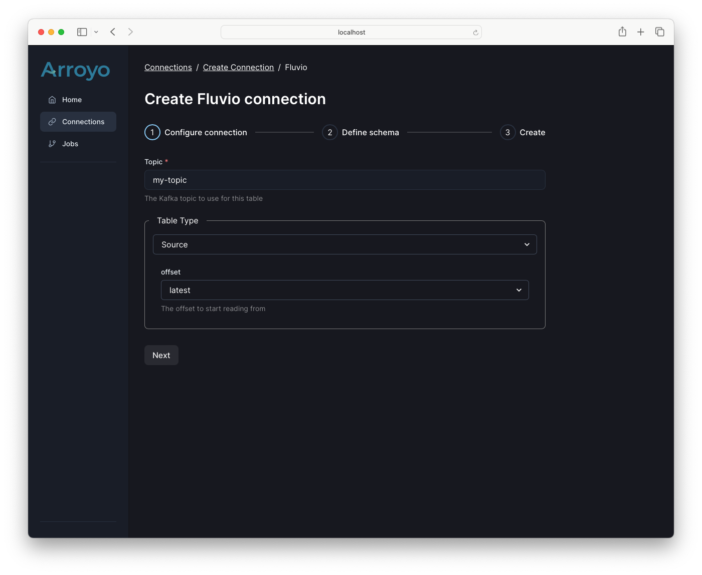 Fluvio creation flow