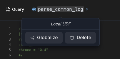 The process of making a global UDF