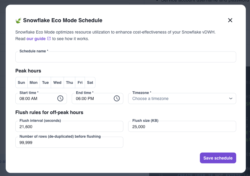 Setting up Snowflake eco mode