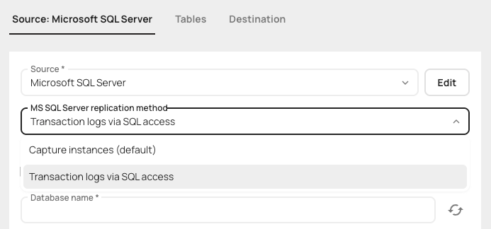 Active transaction log via SQL access - Artie
