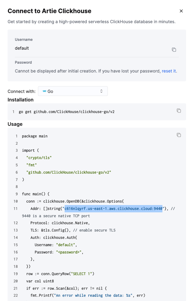 ClickHouse Cloud Setup