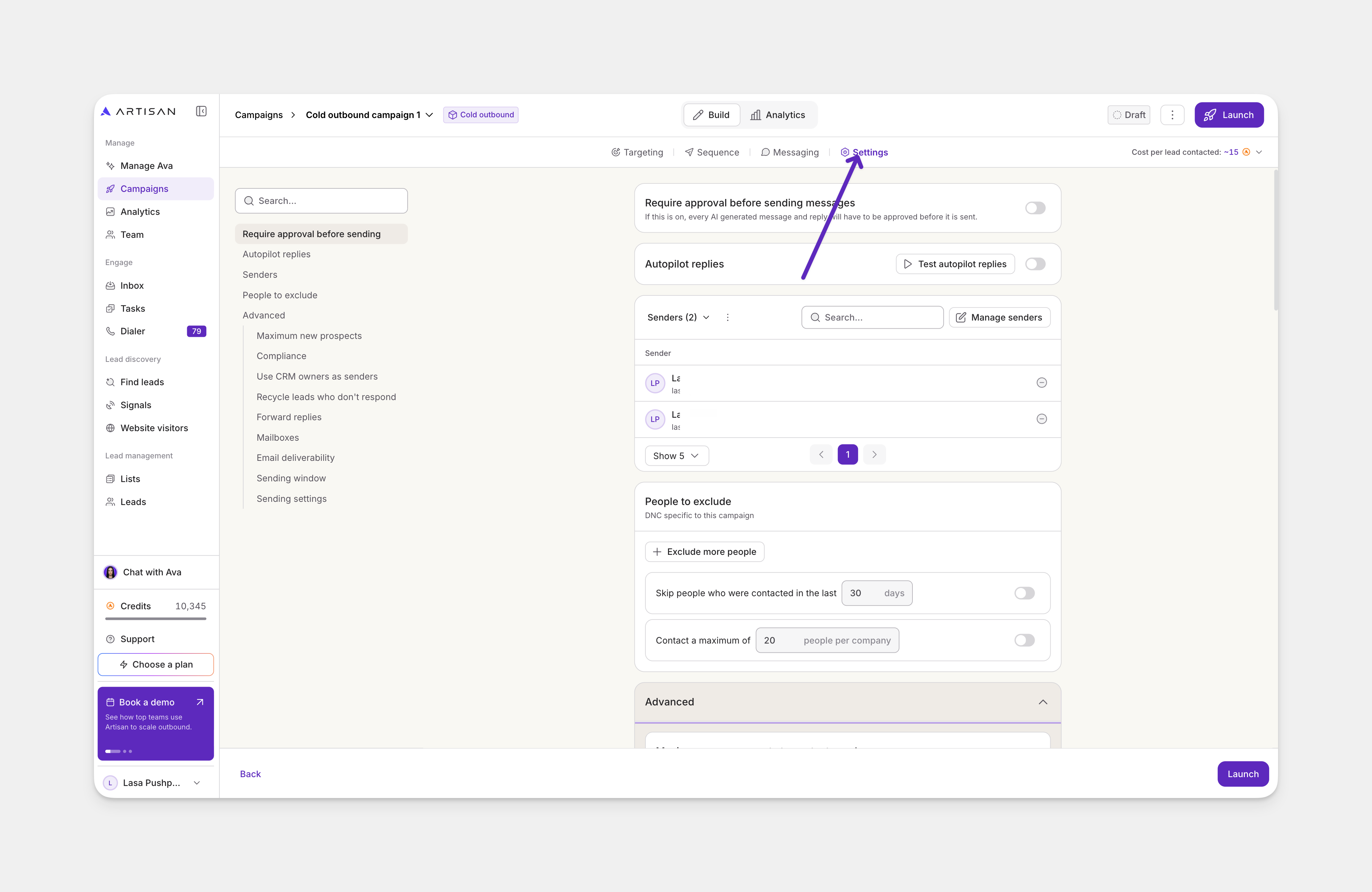 Quickstart Settings