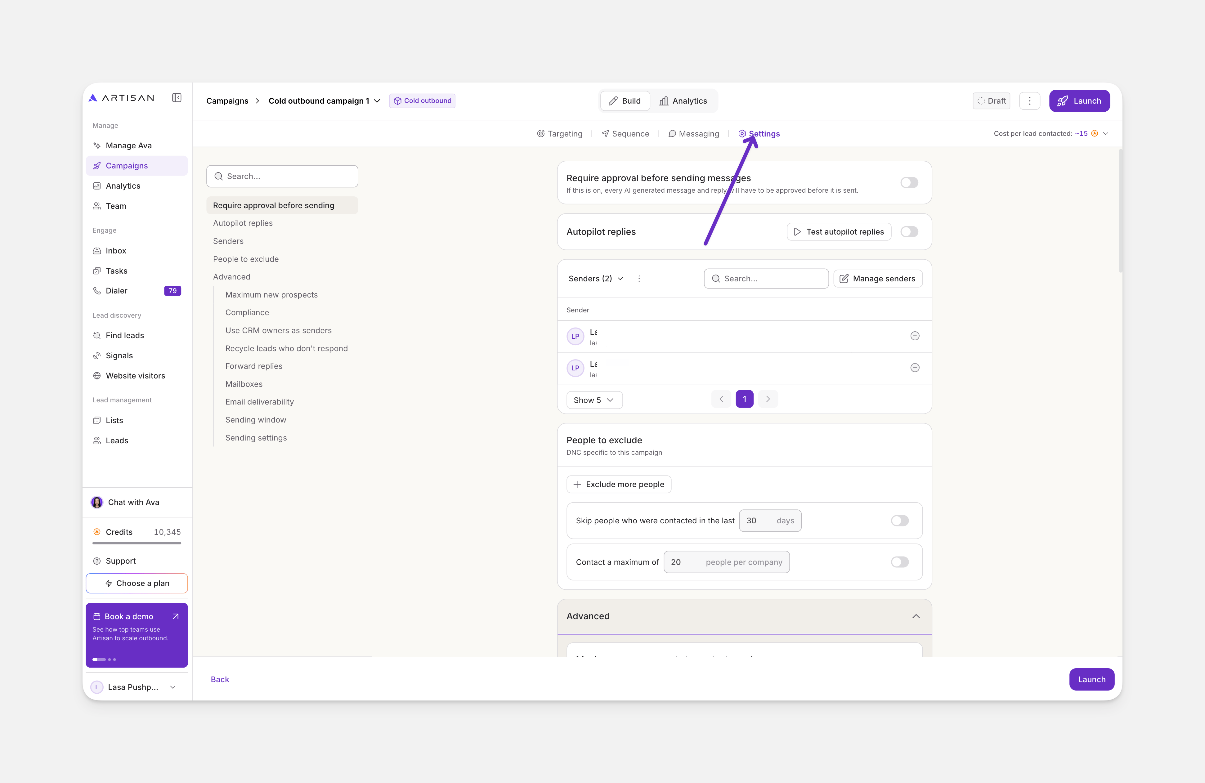 Quickstart Settings
