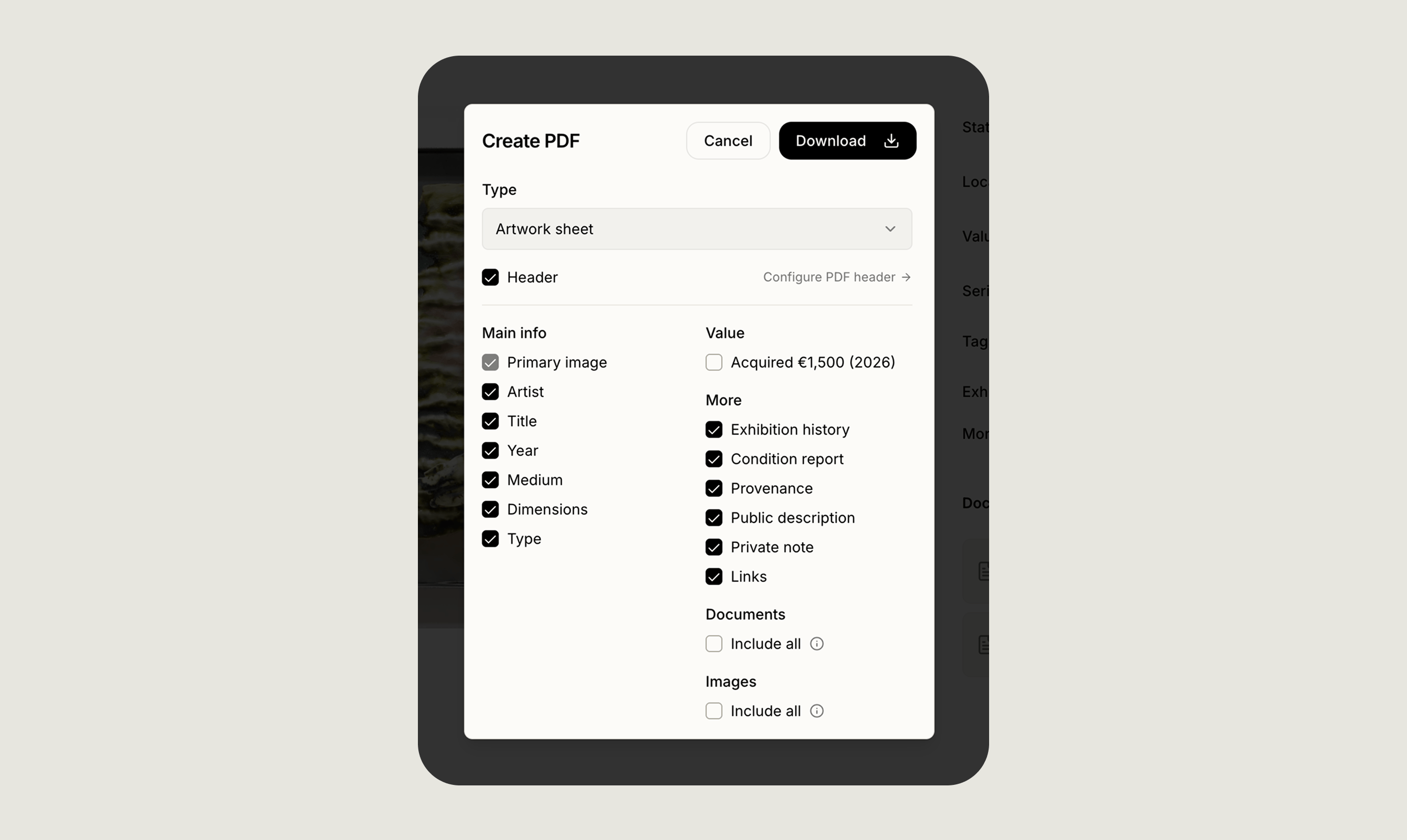 Artopia Export Pdf Example