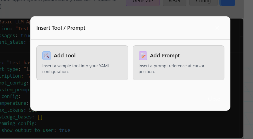 Insert Tool or Prompt