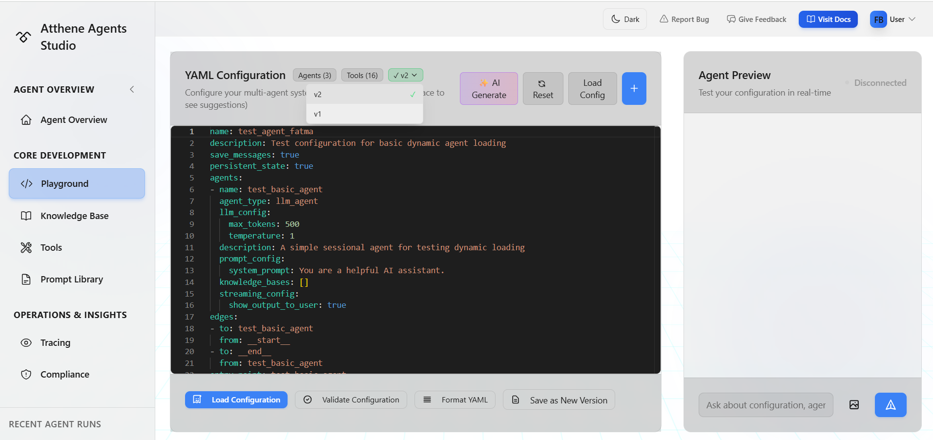 Playground Interface