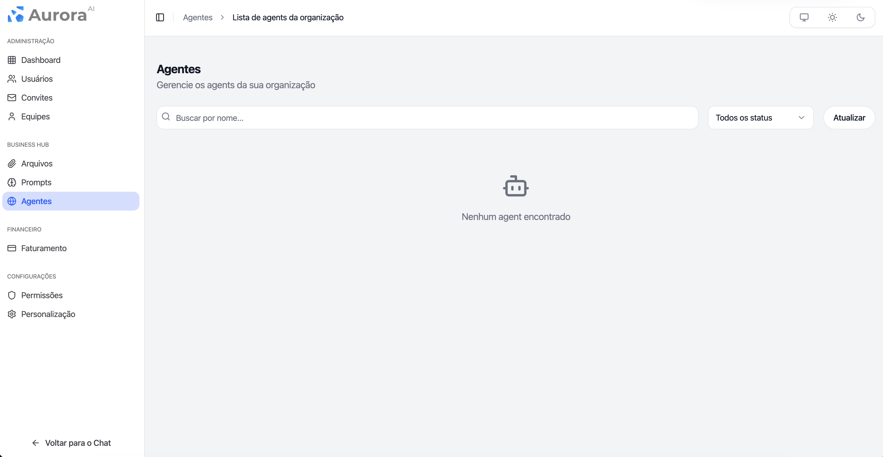 Gerenciamento de Agentes