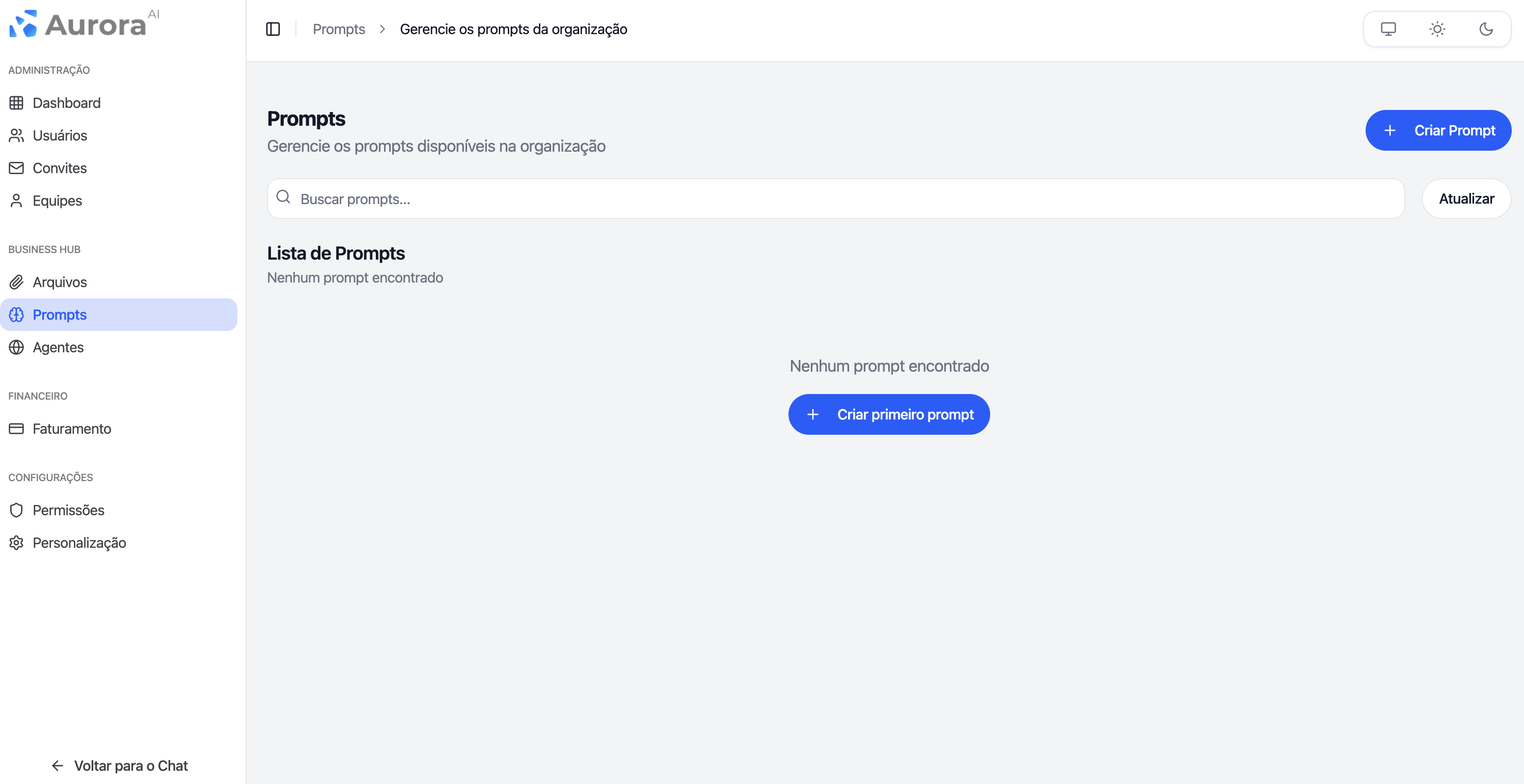 Gerenciamento de Prompts