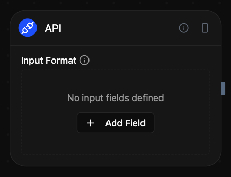 Formato de entrada do disparador de API