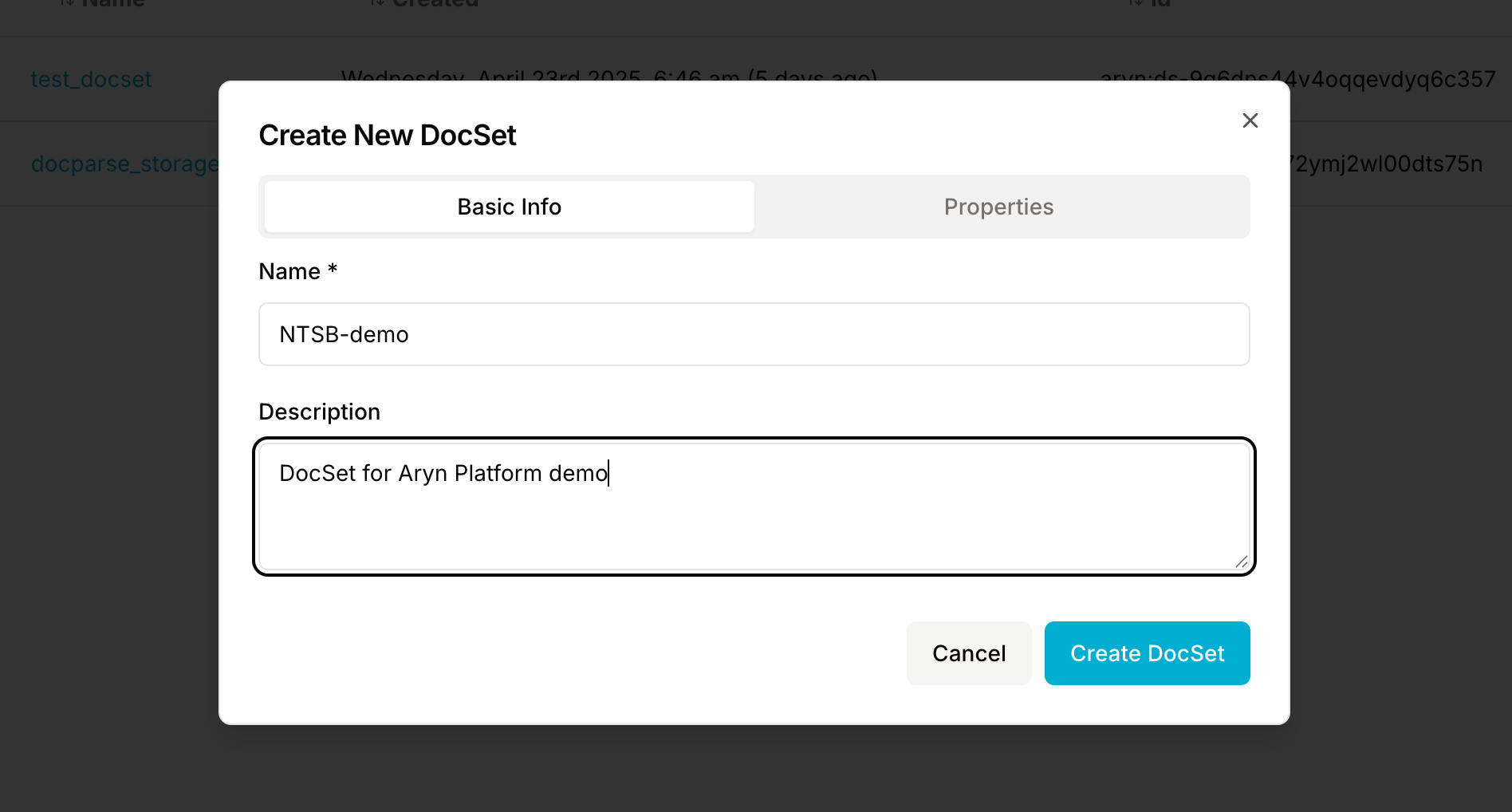 Create DocSet