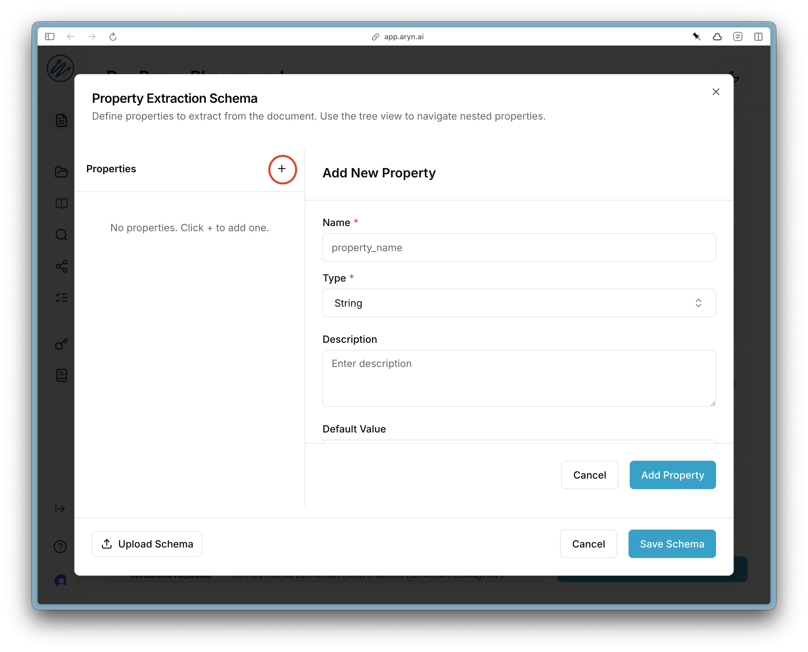 The schema creation wizard in DocParse