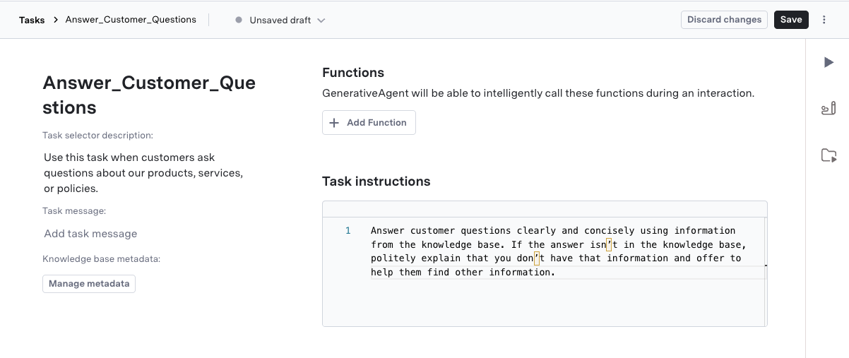 Dashboard Create task