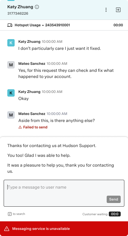 Undelivered Messages Interface