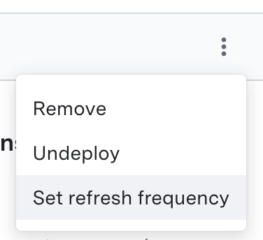 Set refresh frequency dropdown