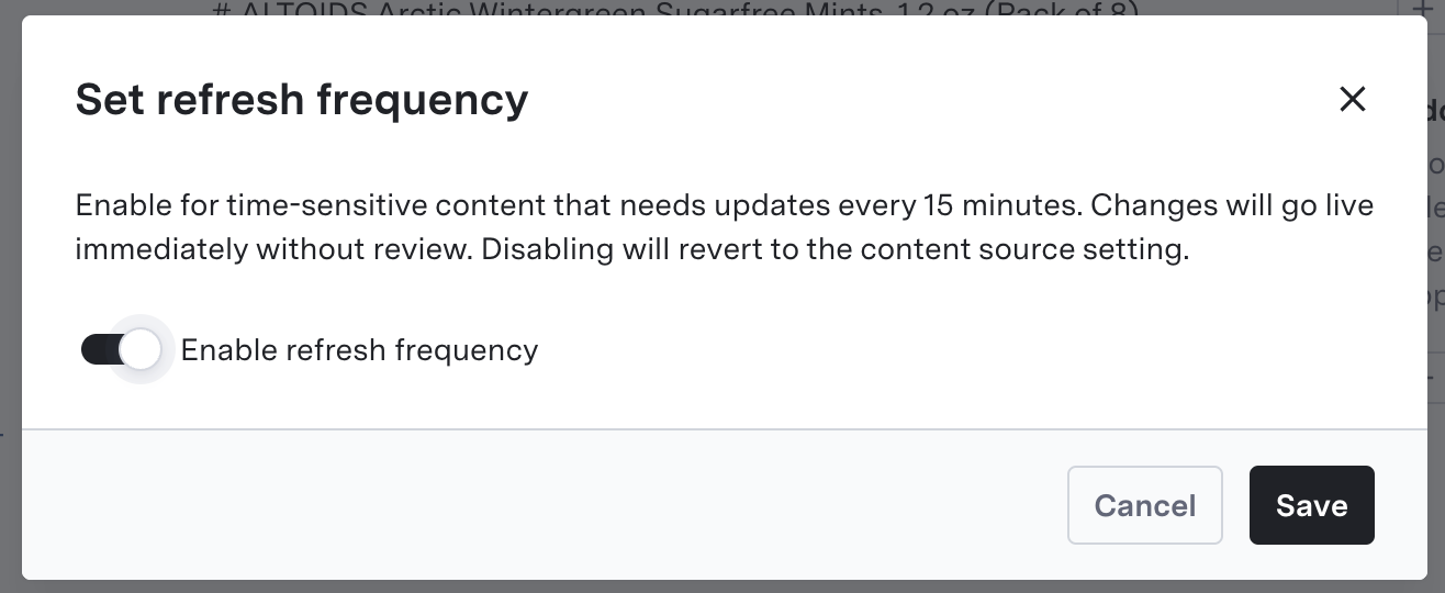 KB Set Refresh Frequency Dialog Auto Deploy