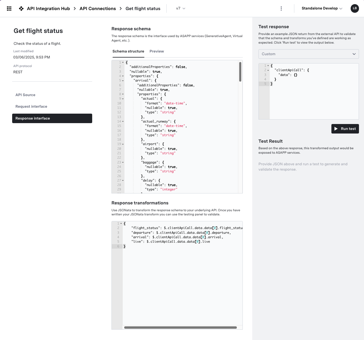 Response Interface Configuration