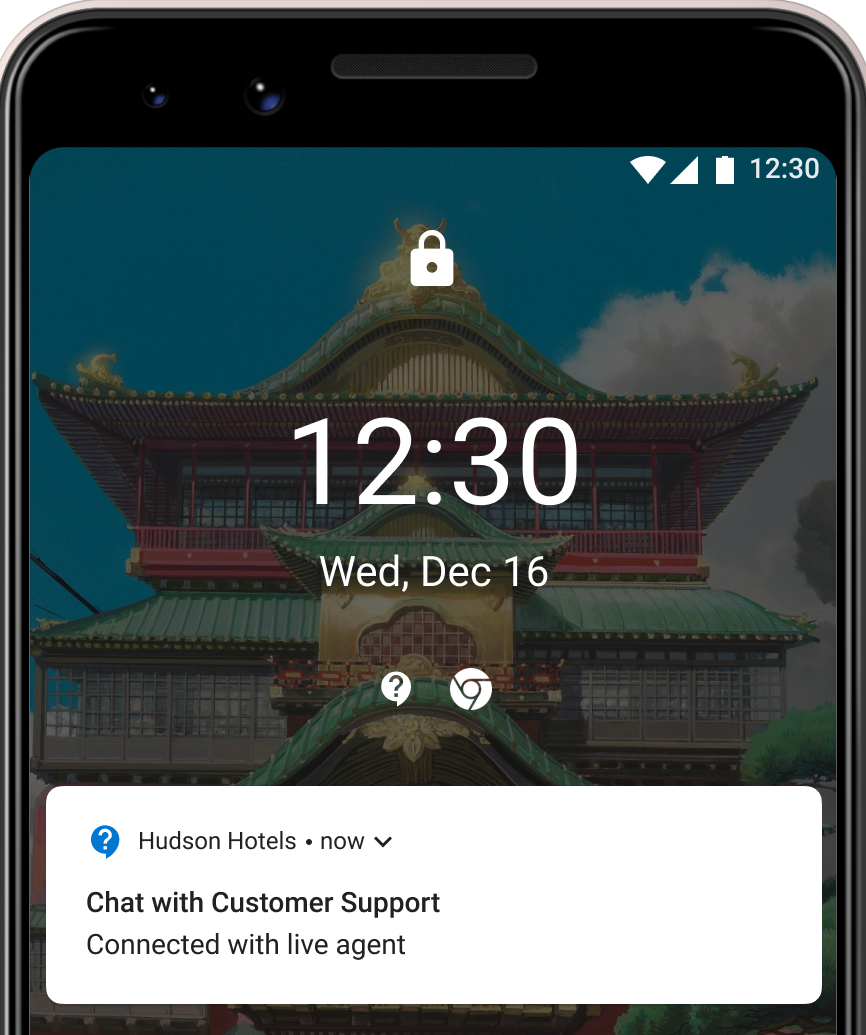 Screenshot of persistent notification in Android SDK