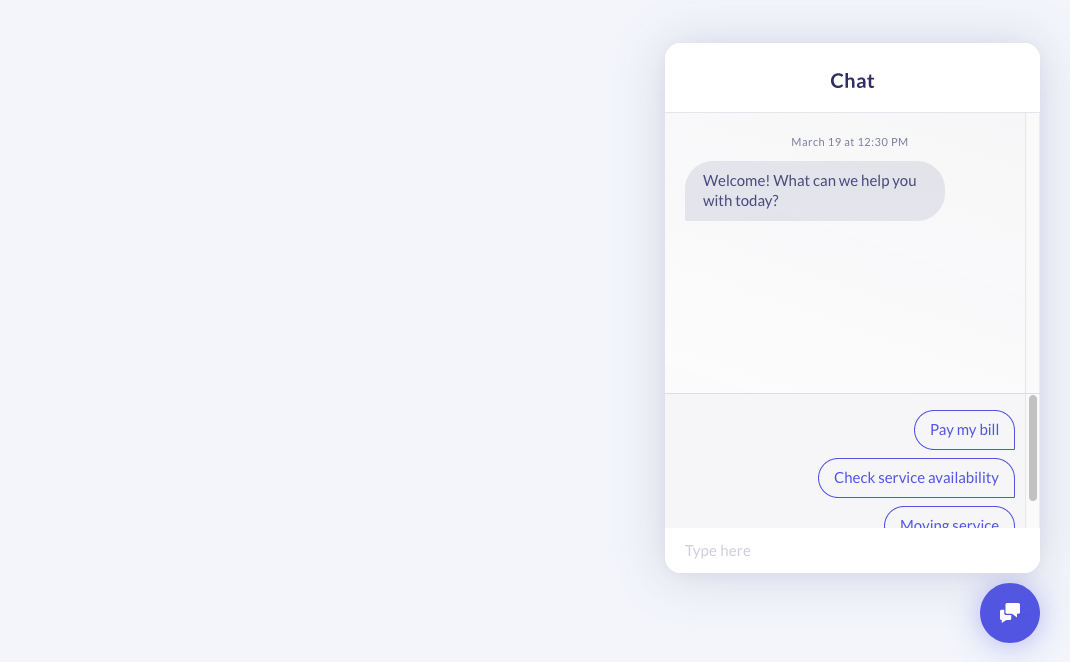 Screenshot of Sign In button in ASAPP Chat SDK web integration