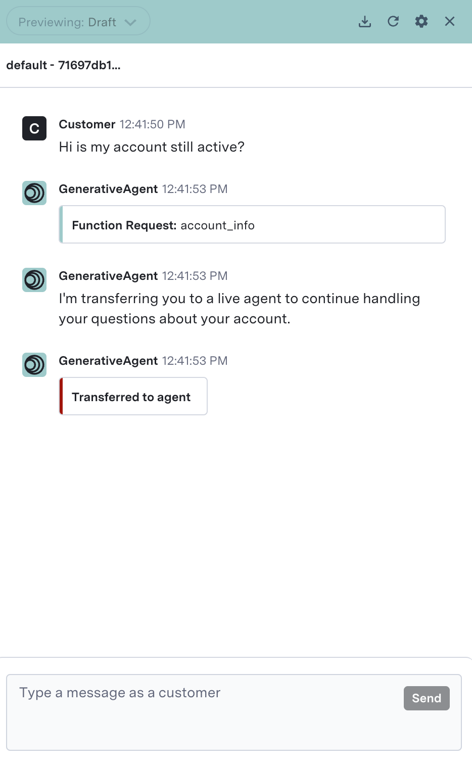 Trial mode before calling