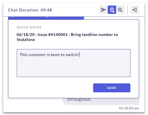Agent Desk left hand panel showing Issue ID location and End Chat modal window