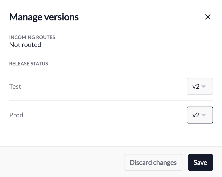 Deploy to production configuration showing version selection for production environment