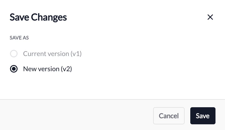 Save dialog showing new version creation requirement for deployed flows