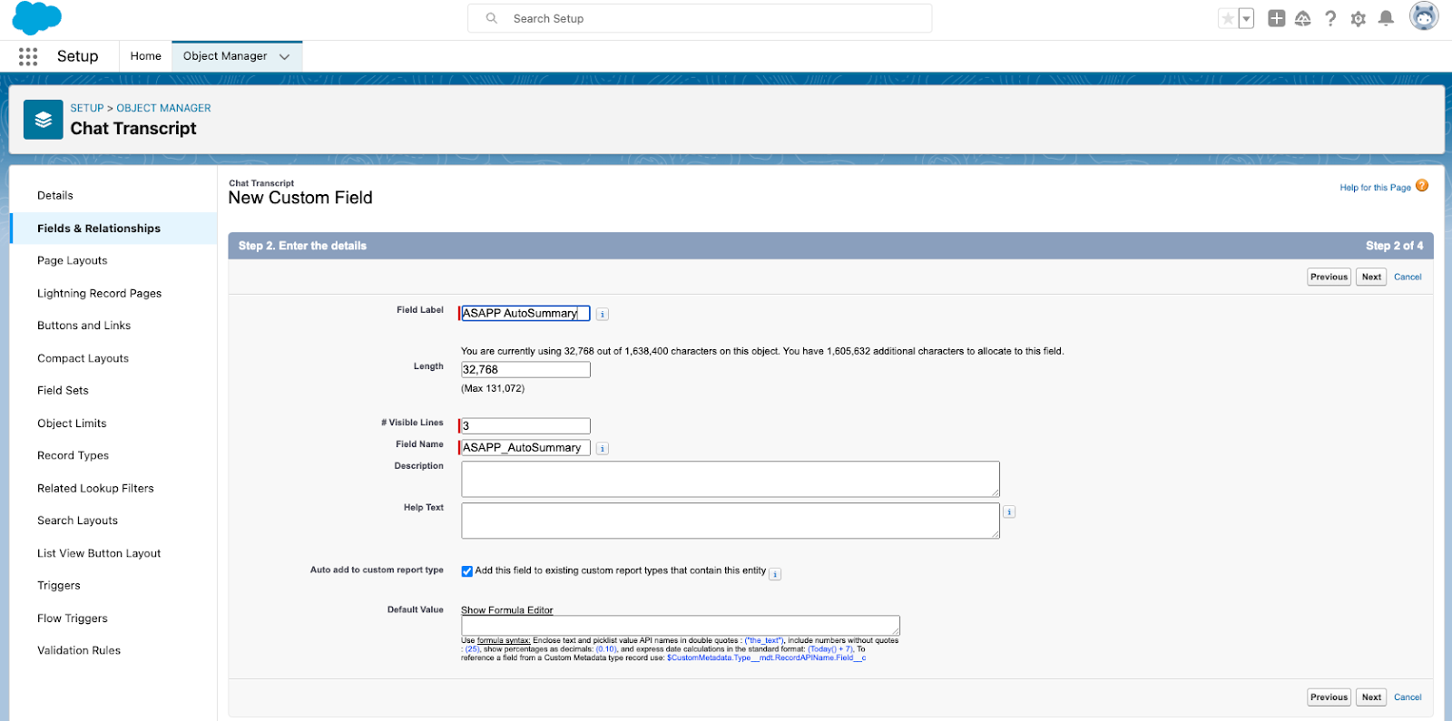 Salesforce Lightning Chat Transcript Page