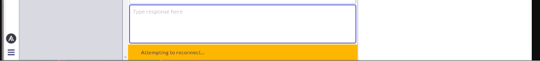 Yellow reconnecting banner in ASAPP Agent Desk showing connection status