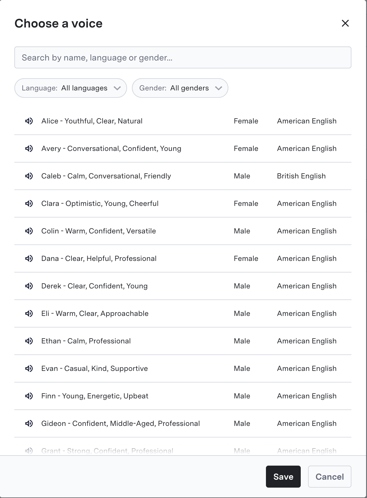Agent Identity - Voice Selection