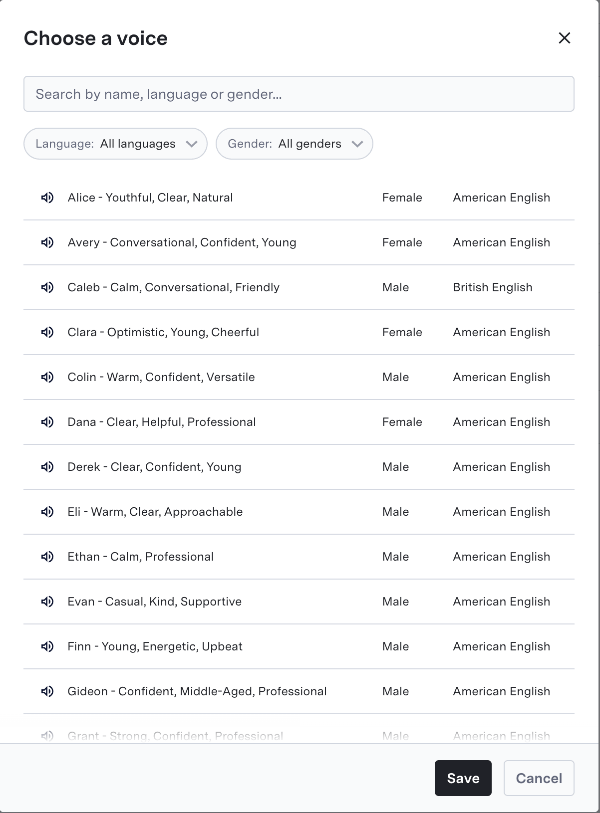 Agent Identity - Voice Selection