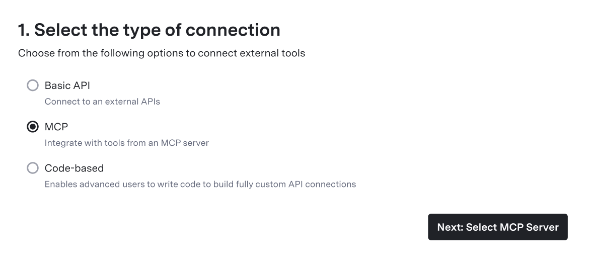 MCP Servers in API Connections - ASAPP Docs