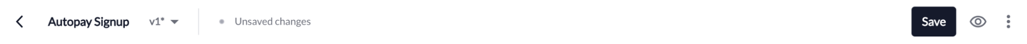 New flow toolbar showing discard changes and save buttons