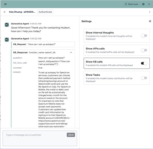 Preview conversation