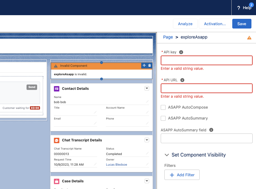 Salesforce Lightning Chat Transcript Page