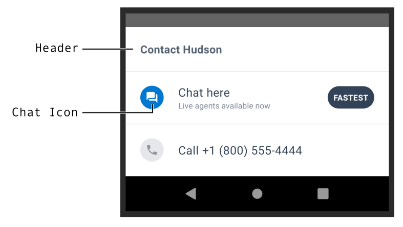 Screenshot of Chat Instead header customization in Android app