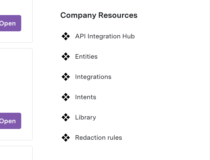 Company Resources in AI Console