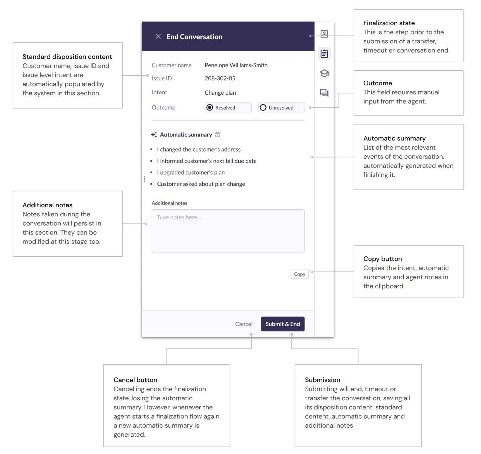 AutoSummary overview in Digital Agent Desk