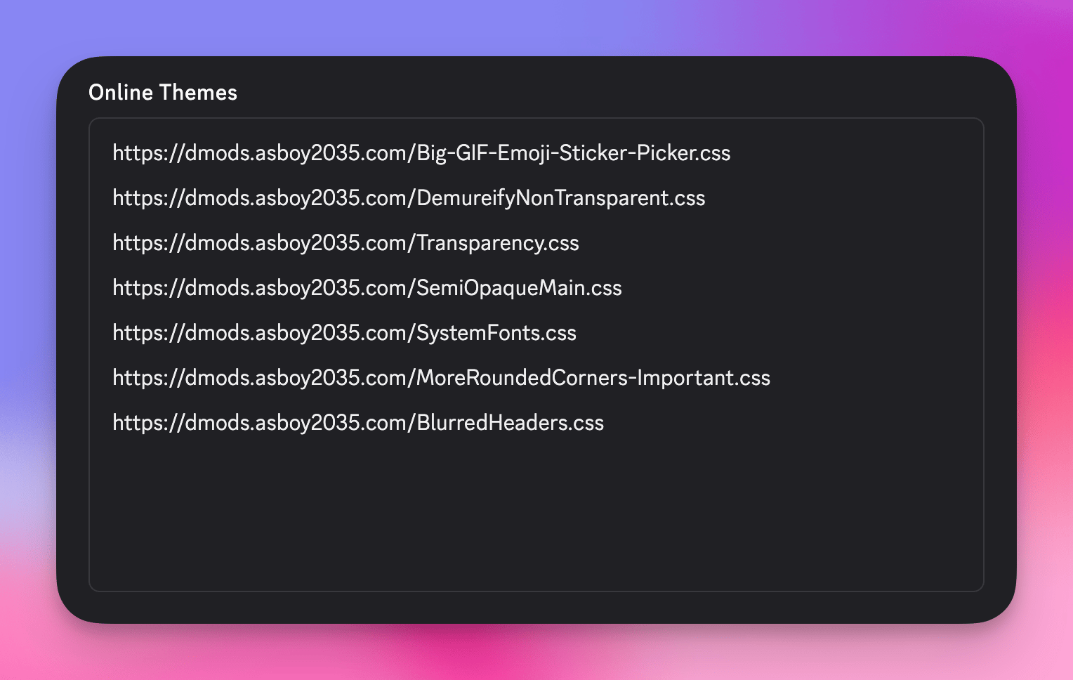 Online Themes Textbox
