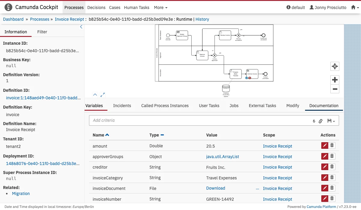 Process Instance Runtime Action