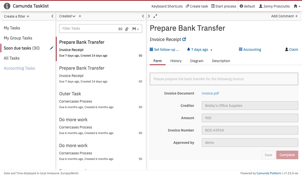 Tasklist Dashboard