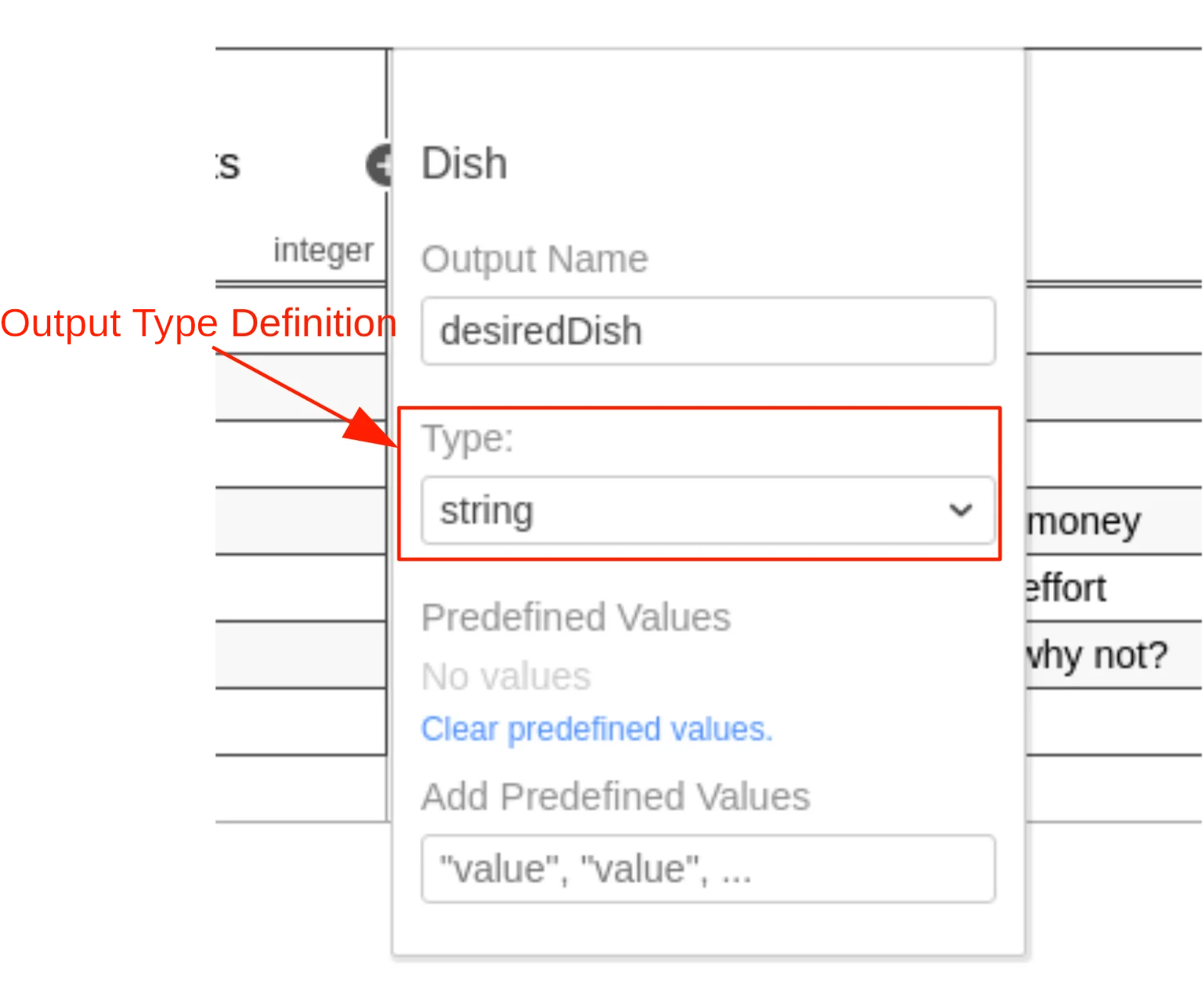 Output Type Definition