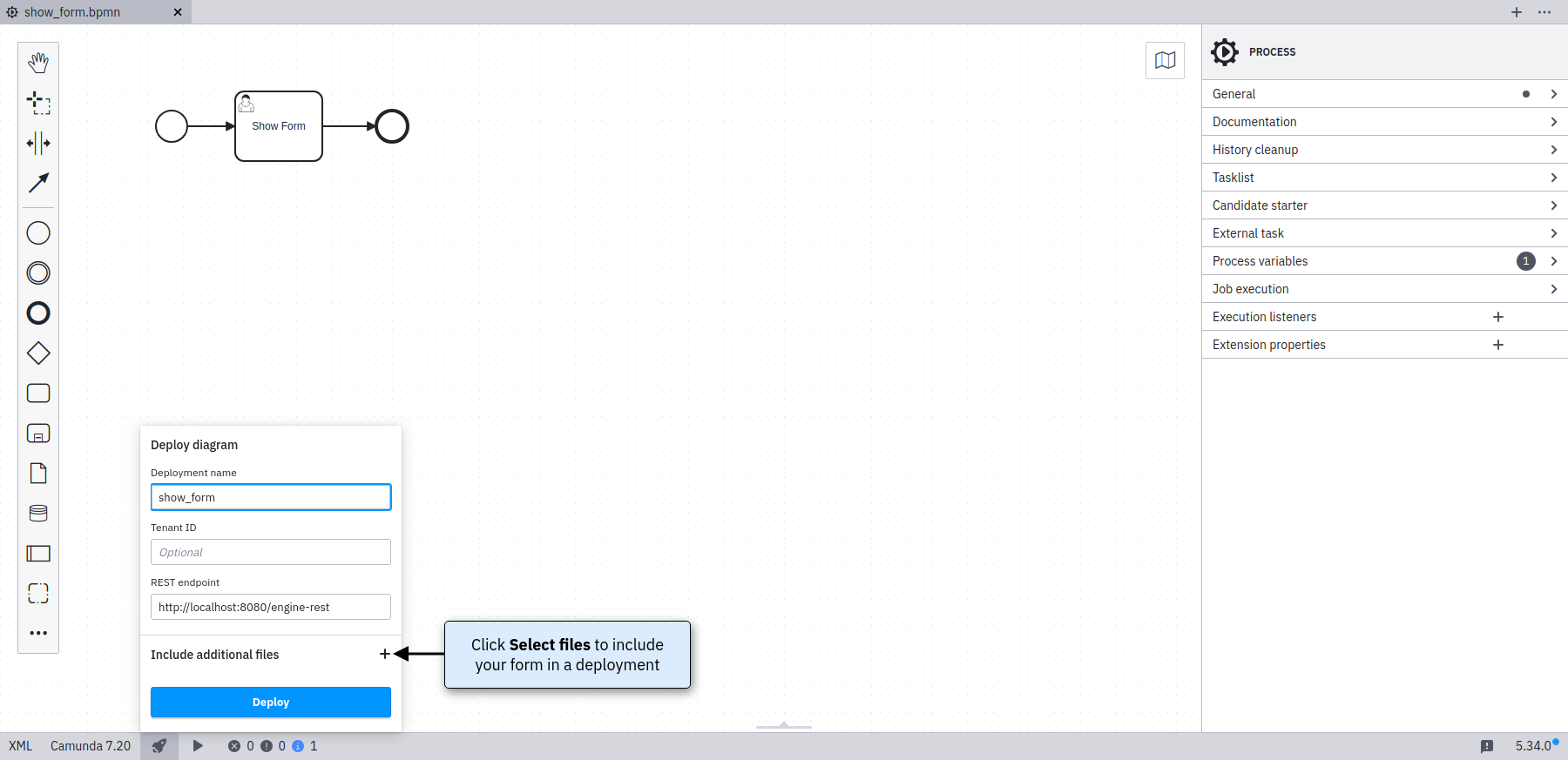Deploy your Camunda Form file