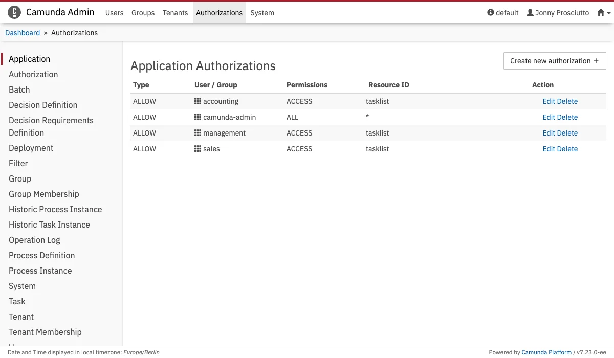 Authorizations
