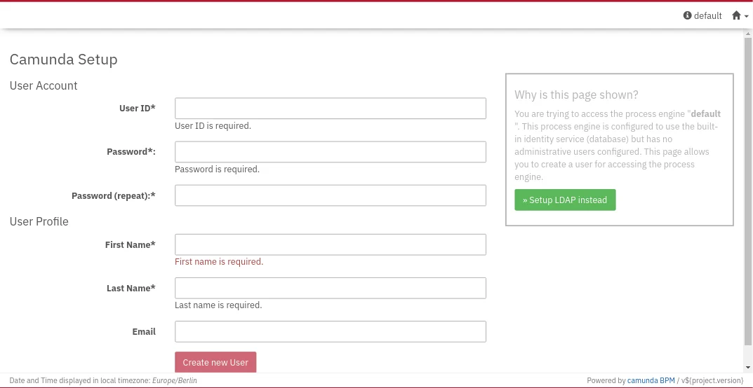 Initial User Setup