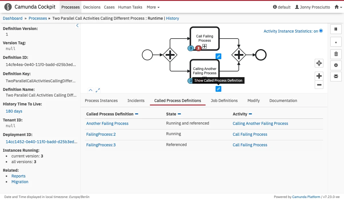 Navigate to called processes definition