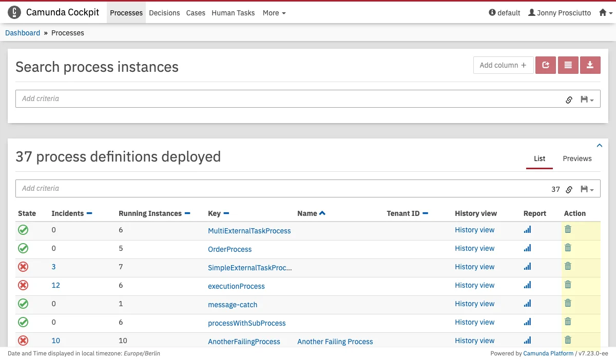 Delete Process Definition