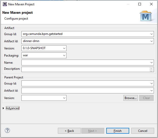 Create a new Maven project in Eclipse